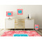 Coral & Teal Square Wall Decal Wooden Desk