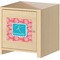 Coral & Teal Square Wall Decal on Wooden Cabinet