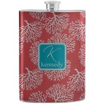 Coral & Teal Stainless Steel Flask (Personalized)