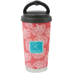 Coral & Teal Stainless Steel Coffee Tumbler (Personalized)