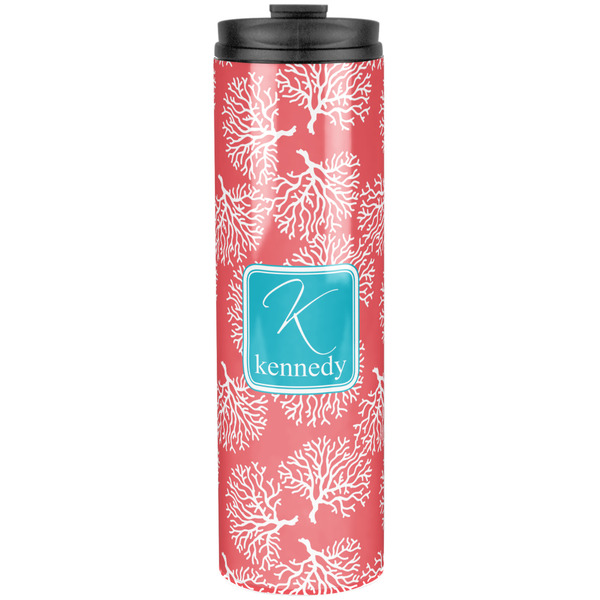 Custom Coral & Teal Stainless Steel Skinny Tumbler - 20 oz (Personalized)