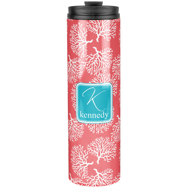 Coral & Teal Stainless Steel Tumbler 20 Oz - Front