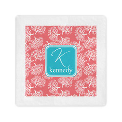Coral & Teal Cocktail Napkins (Personalized)