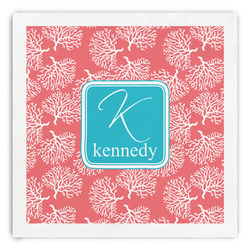 Coral & Teal Paper Dinner Napkins (Personalized)