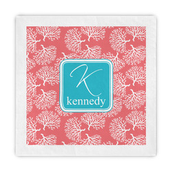 Coral & Teal Decorative Paper Napkins (Personalized)