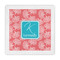 Coral & Teal Standard Decorative Napkins (Personalized)