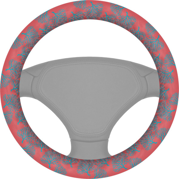 Custom Coral & Teal Steering Wheel Cover
