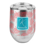 Coral & Teal Stemless Wine Tumbler - Full Print (Personalized)