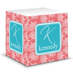 Coral & Teal Sticky Note Cube (Personalized)