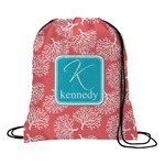 Coral & Teal Drawstring Backpack (Personalized)
