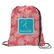 Coral & Teal Drawstring Backpack