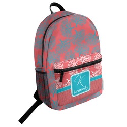 Coral & Teal Student Backpack (Personalized)