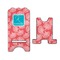 Coral & Teal Stylized Phone Stand - Front & Back - Large