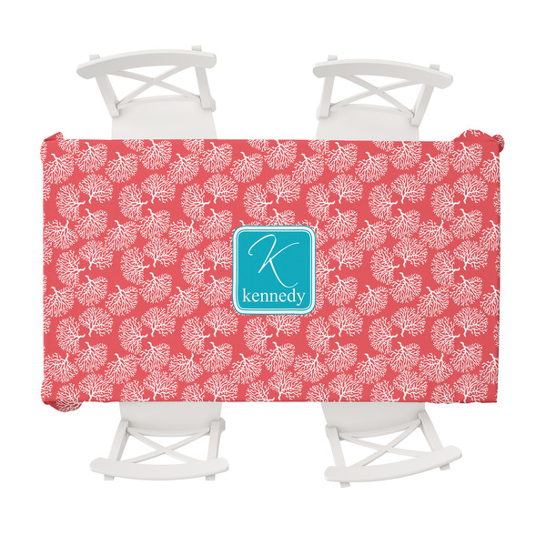 Custom Coral & Teal Tablecloth - 58"x102" (Personalized)