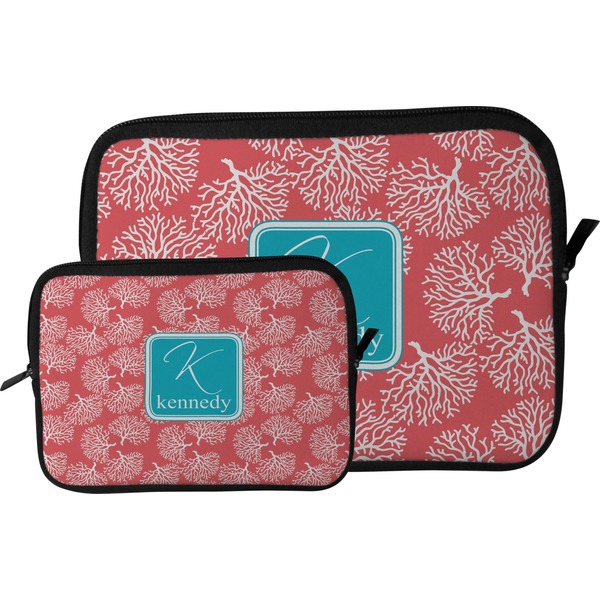 Coral & Teal Tablet Sleeve (Size Comparison)