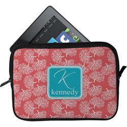 Coral & Teal Tablet Case / Sleeve (Personalized)
