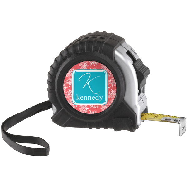 Custom Coral & Teal Tape Measure (25 ft) (Personalized)