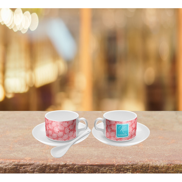 Coral & Teal Tea Cup Lifestyle