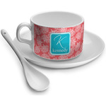 Coral & Teal Tea Cup - Single (Personalized)