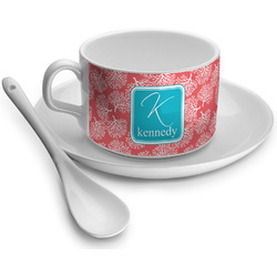 Coral & Teal Tea Cup (Personalized)