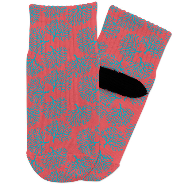 Custom Coral & Teal Toddler Ankle Socks