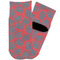 Coral & Teal Toddler Ankle Socks - Single Pair - Front and Back