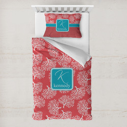 Coral & Teal Toddler Bedding Set - With Pillowcase (Personalized)