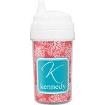 Coral & Teal Toddler Sippy Cup (Personalized)
