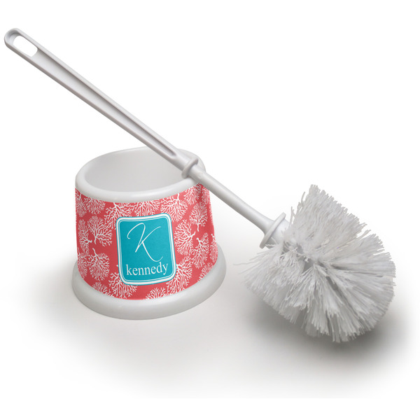 Custom Coral & Teal Toilet Brush (Personalized)