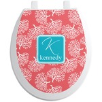 Coral & Teal Toilet Seat Decal (Personalized)