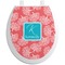 Coral & Teal Toilet Seat Decal (Personalized)