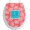 Coral & Teal Toilet Seat Decal - Round (Personalized)