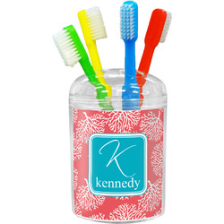 Coral & Teal Toothbrush Holder (Personalized)