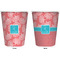 Coral & Teal Trash Can White - Front and Back - Apvl