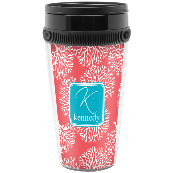 Custom Coral & Teal Acrylic Travel Mug without Handle (Personalized)