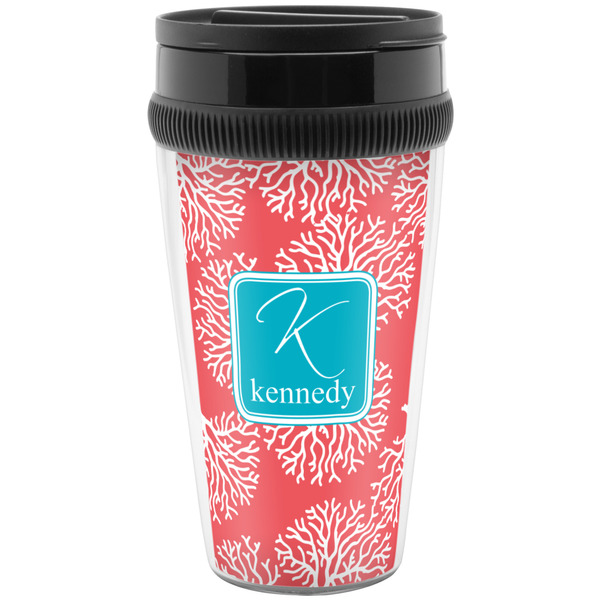 Custom Coral & Teal Acrylic Travel Mug without Handle (Personalized)