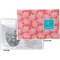 Coral & Teal Vinyl Passport Holder - Flat Front and Back