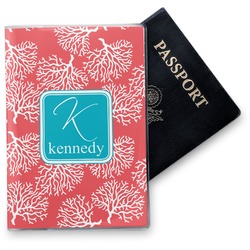 Coral & Teal Vinyl Passport Holder (Personalized)