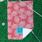 Coral & Teal Waffle Weave Golf Towel - In Context
