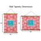 Coral & Teal Wall Hanging Tapestries - Parent/Sizing