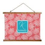 Coral & Teal Wall Hanging Tapestry - Wide (Personalized)