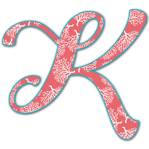 Custom Coral & Teal Letter Decal - Medium (Personalized)
