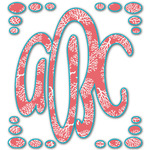 Coral & Teal Monogram Decal - Medium (Personalized)