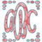 Coral & Teal Wall Monogram Decal