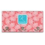 Coral & Teal Wall Mounted Coat Rack (Personalized)