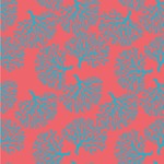 Coral & Teal Wallpaper & Surface Covering (Water Activated 24"x 24" Sample)