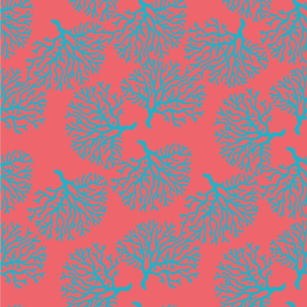 Custom Coral & Teal Wallpaper & Surface Covering (Water Activated 24"x 24" Sample)