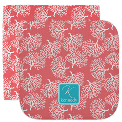 Coral & Teal Facecloth / Wash Cloth (Personalized)