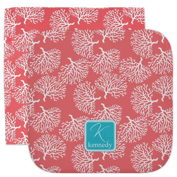Custom Coral & Teal Facecloth / Wash Cloth (Personalized)