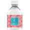Coral & Teal Water Bottle Label - Single Front